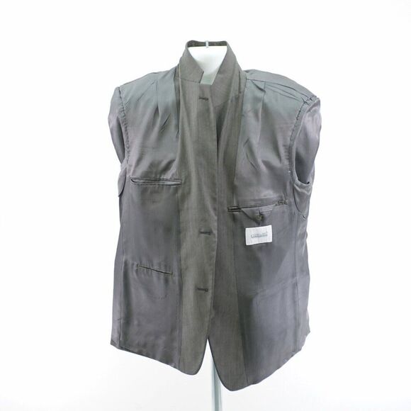 Joseph & Feiss Wool 2 Piece Suit 40S Gray Striped 44/29 Flat Front High Rise 2 B - Picture 15 of 16